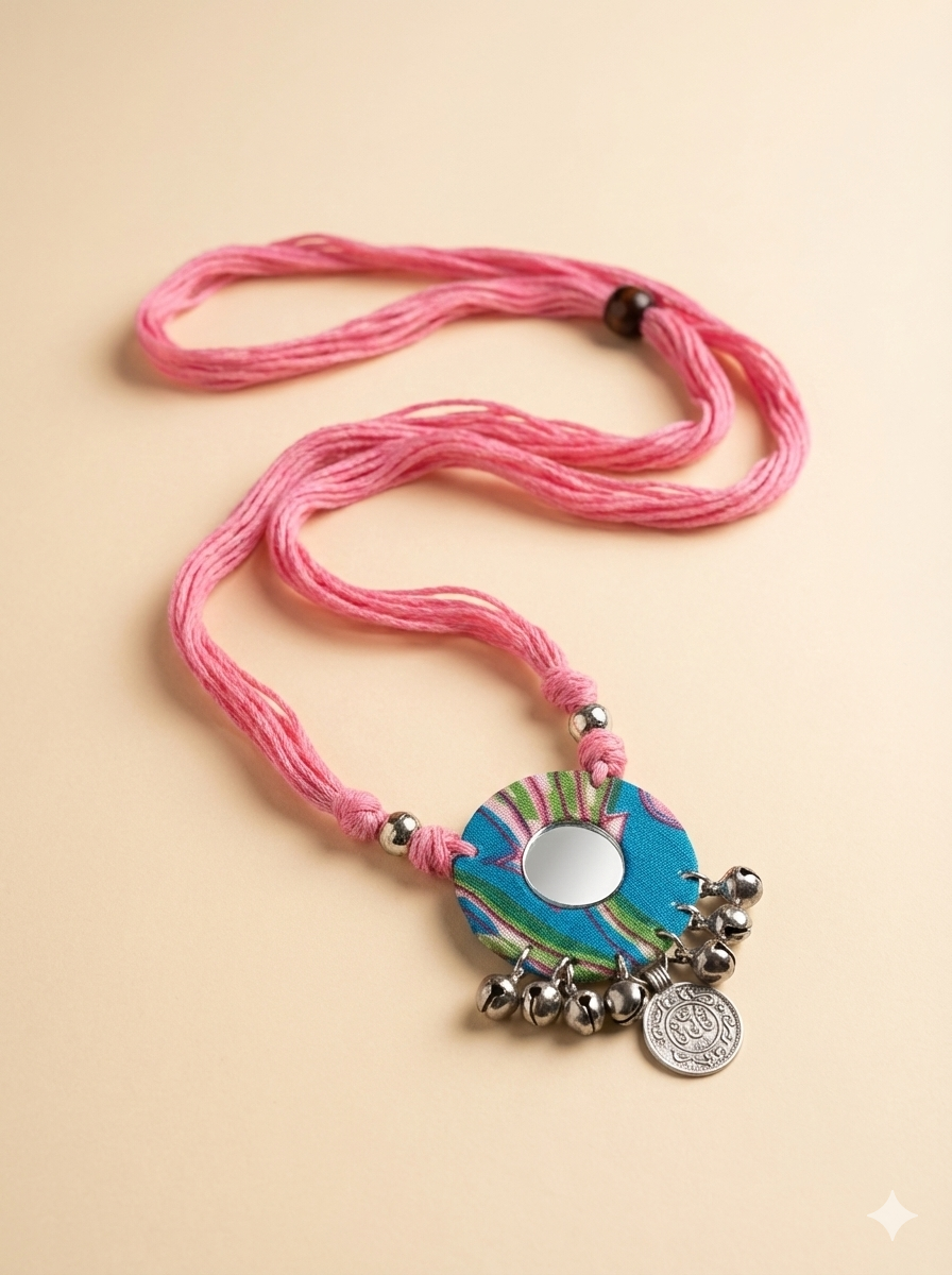 Gulnaar Mirrorwork Fabric Jewellery Set